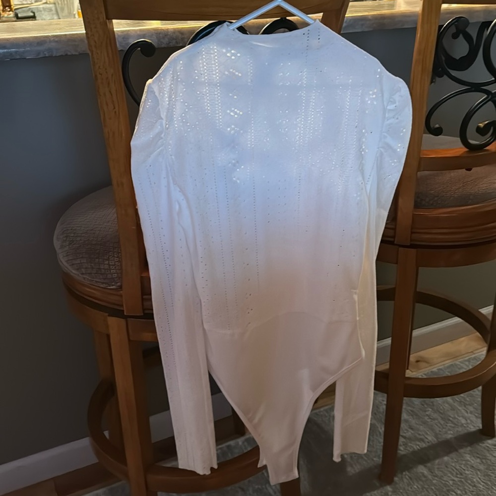 White eyelet bodysuit women’s small